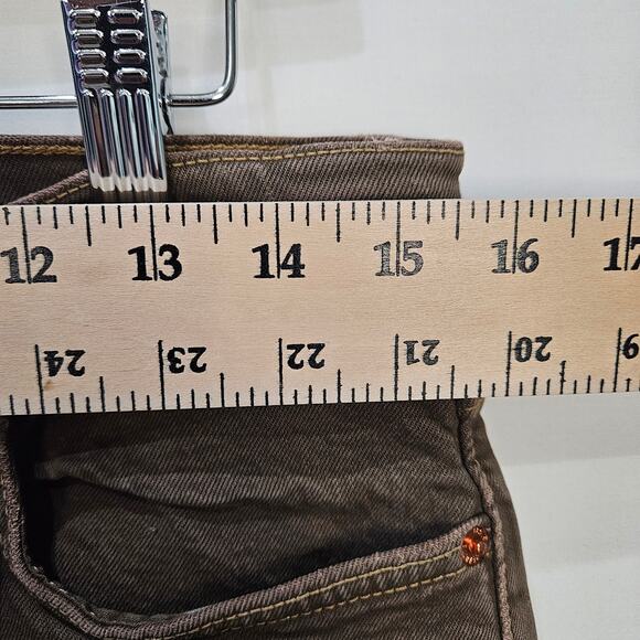 Re/Done Women's 70s Stove Pipe Crop Jeans Button Fly Raw Hem Brown Size 30 - Picture 8 of 12